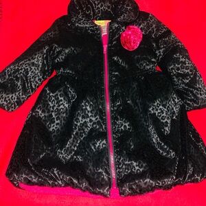 Penelope Mack Toddler Girl Leopard Sherpa Lining Jacket/Coat
